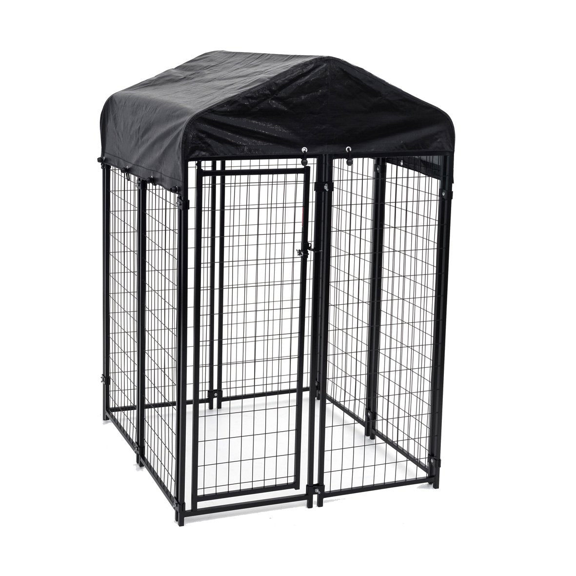 Lucky Dog Uptown Covered Dog Kennel with Lucky Dog Wire Dog Fence Pet Kennel - VMInnovations