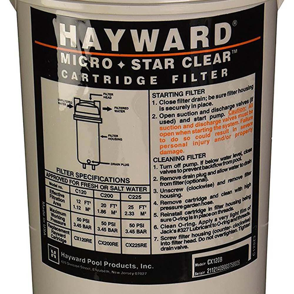 Hayward Micro Star Clear Cartridge Filter Body for Pools and Spas (Open Box)