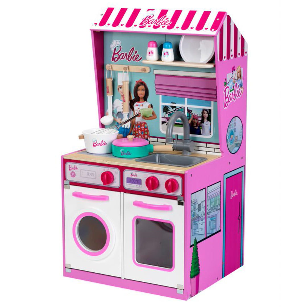 Theo Klein 2 In 1 Barbie Kitchen/Dollhouse and Epic Chef Wooden Kitchen Playset - VMInnovations