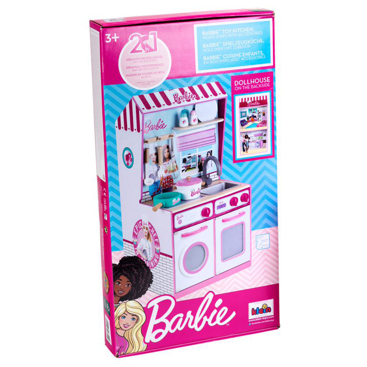 Theo Klein 2 In 1 Barbie Kitchen/Dollhouse and Epic Chef Wooden Kitchen Playset - VMInnovations