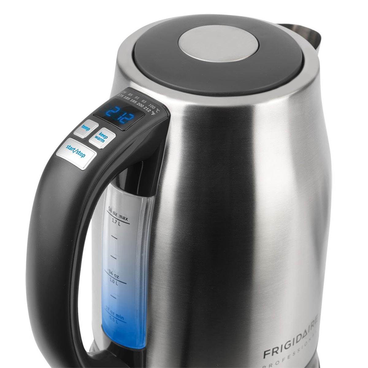 Fridigaire Professional 1.7L Programmable SS Cordless Electric Kettle (Open Box)