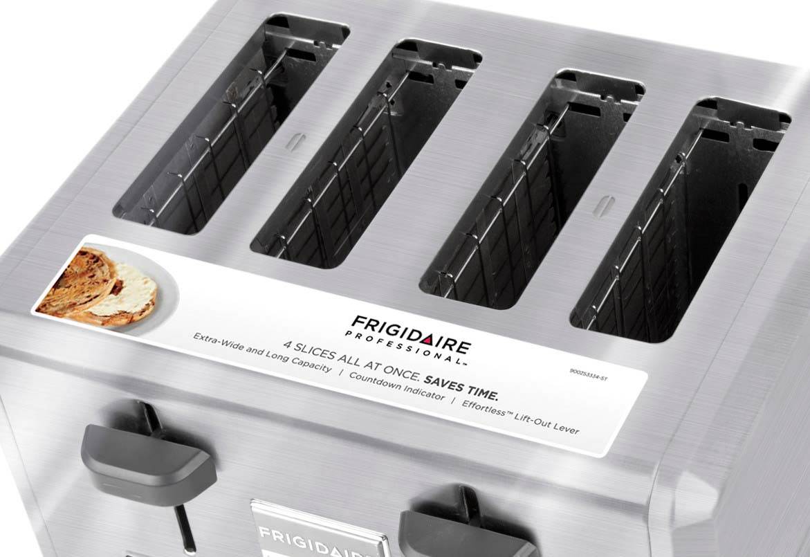 Frigidaire 4 Slice Wide Slots 5 Function Stainless Steel Toaster (Open Box)