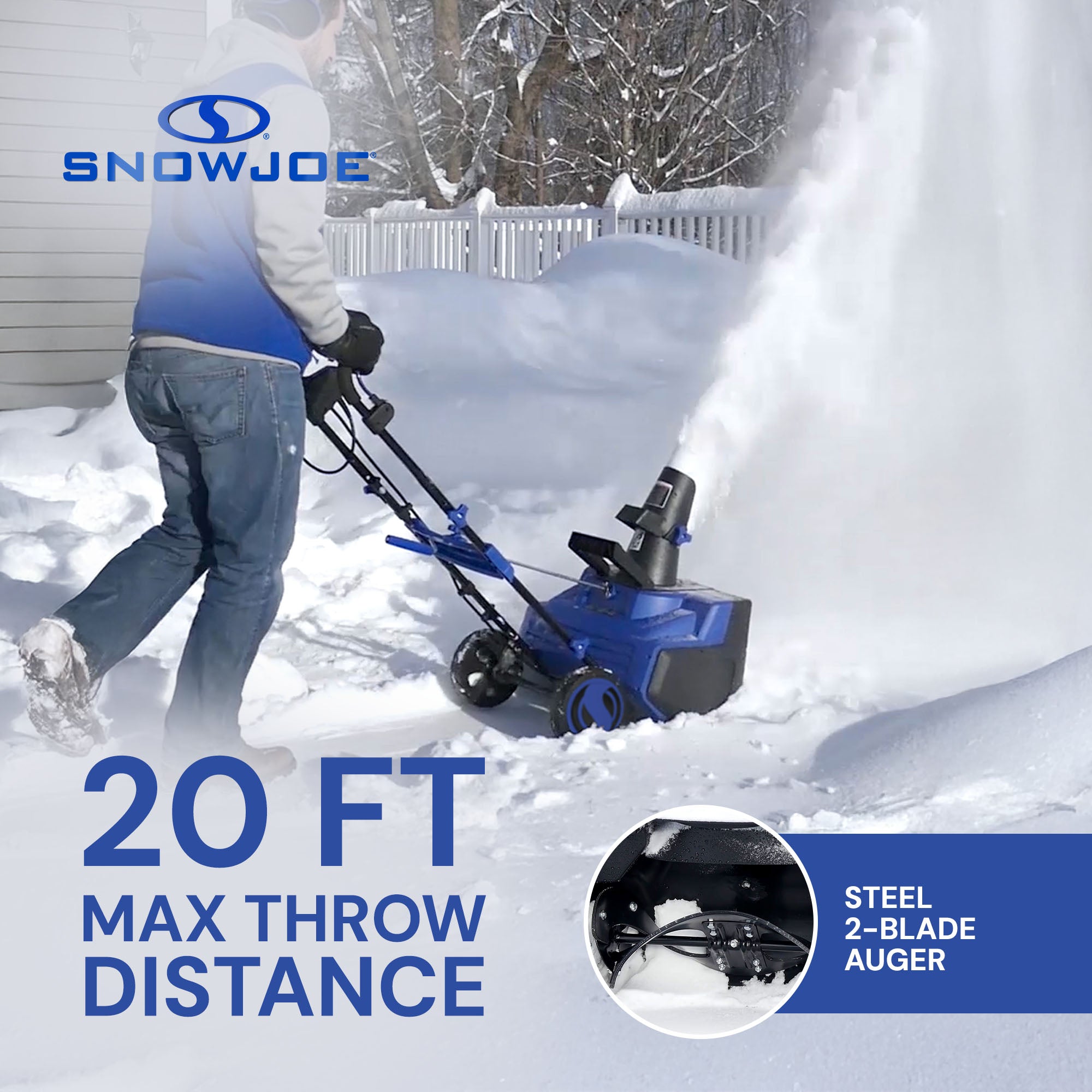 Snow Joe Ultra 15 Amp Electric Corded Snow Blower, 2 Blade Auger, 21", SJ625E