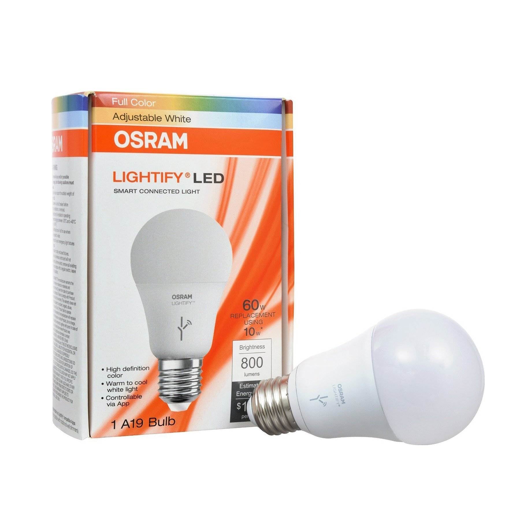 Sylvania Osram Lightify 60W A19 Warm White Smart LED Light Bulb | Used