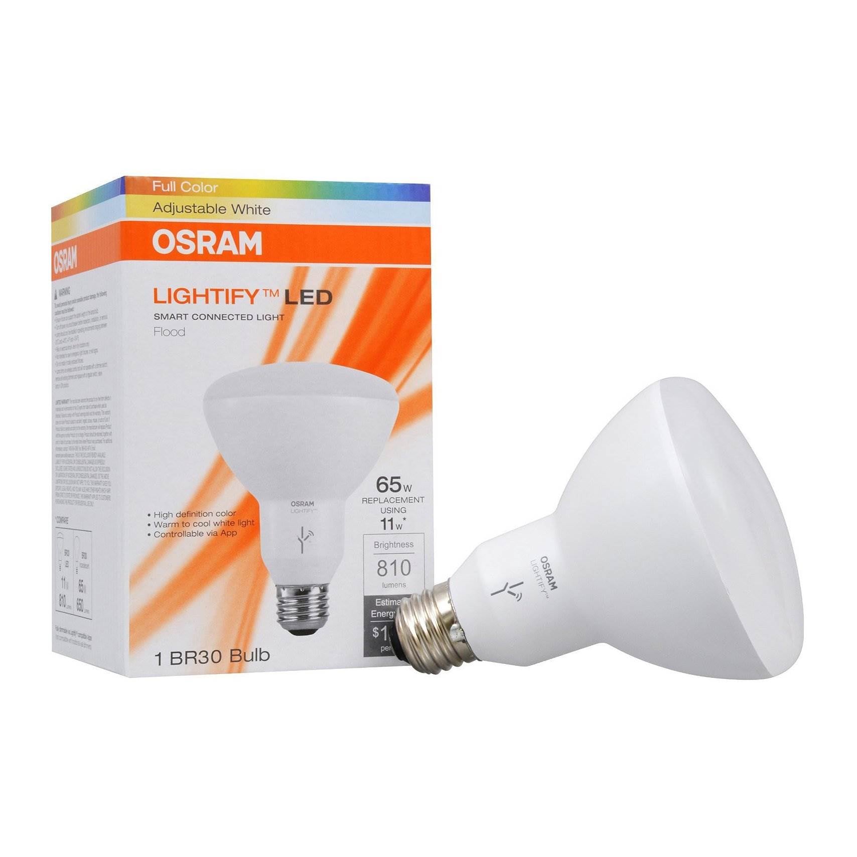 Sylvania Osram Lightify Smart Home 65W BR30 White/Daylight/Color LED Bulb (Used)