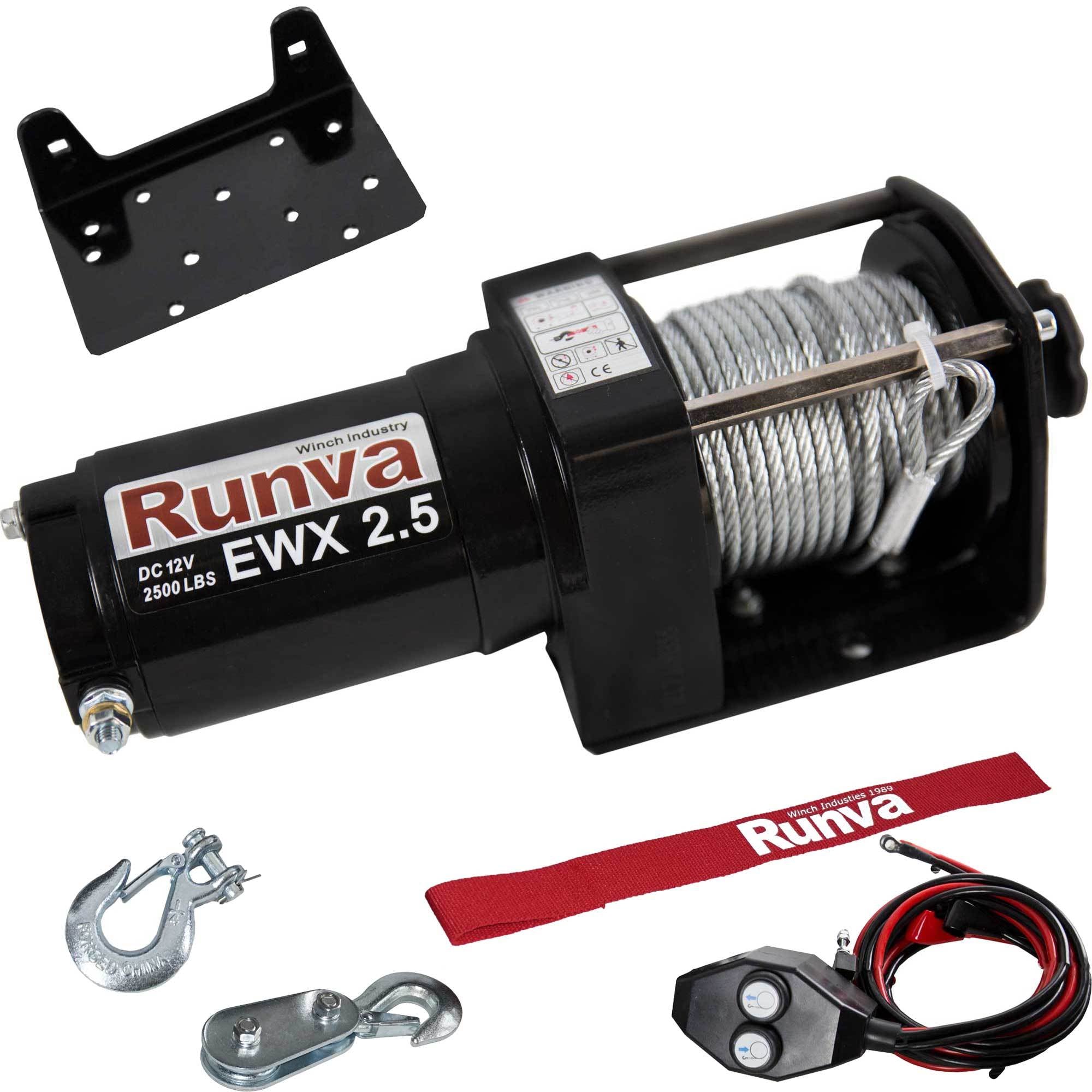 Runva 2500 Lbs Electric 12V ATV UTV Power Tow Winch w/ Remote Control (Open Box)