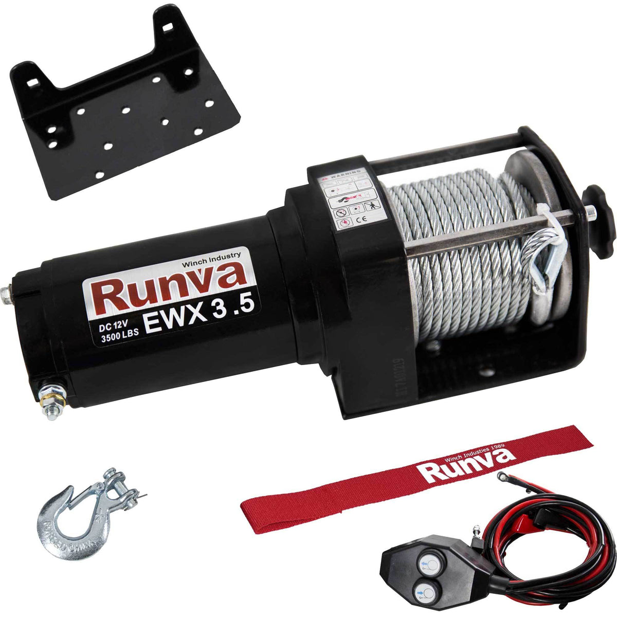 Runva 3500 Lbs Electric 12V ATV UTV Power Tow Winch with Remote | Used