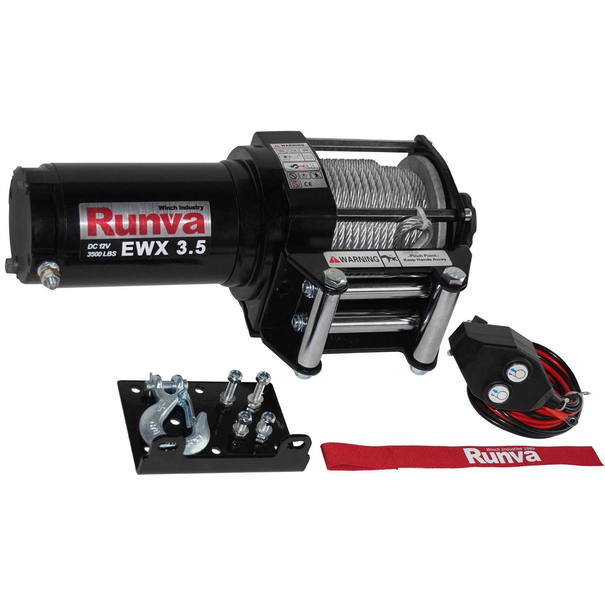 Runva 3500 Lbs Electric 12V ATV UTV Power Tow Winch with Remote | Used