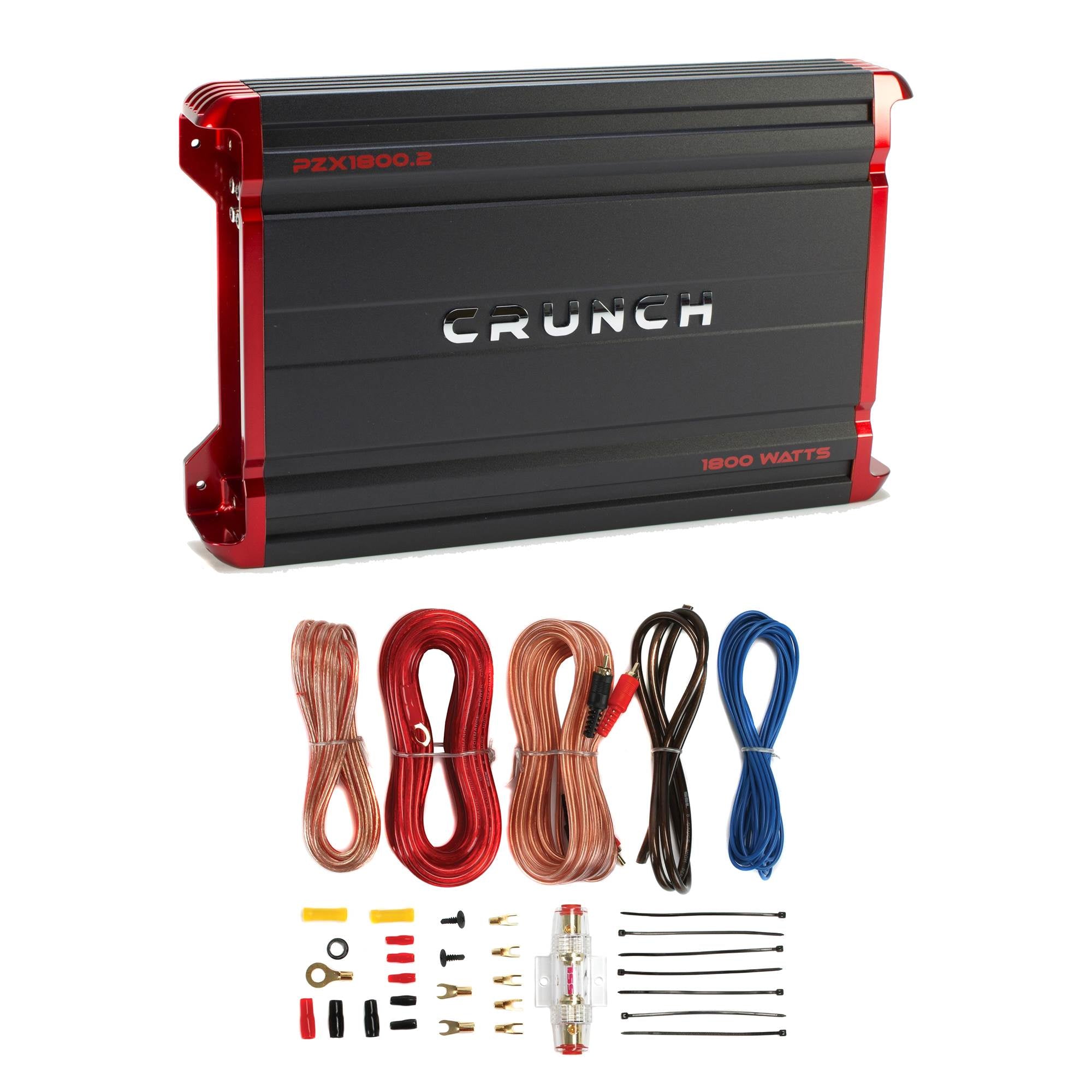 Crunch Powerzone 1800 Watt 2 Channel Class A/B Amplifier + 8 Gauge Wiring Kit