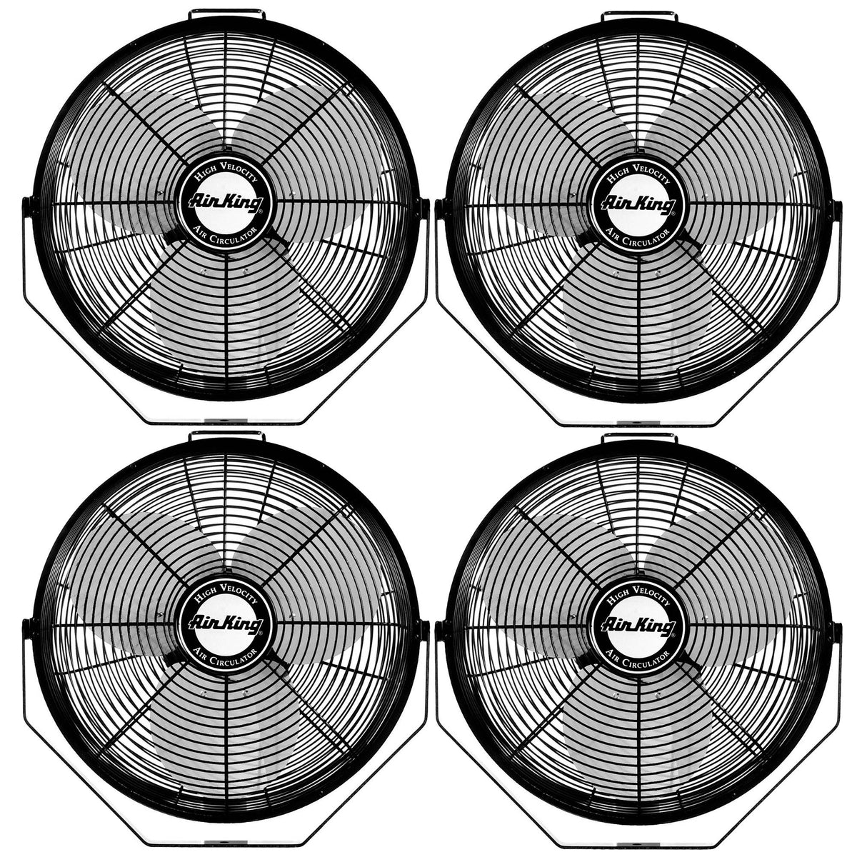 Air King 12 Inch 3 Speed 1/25 HP Motor Industrial Grade Multi-Mount Fan (4 Pack) - VMInnovations