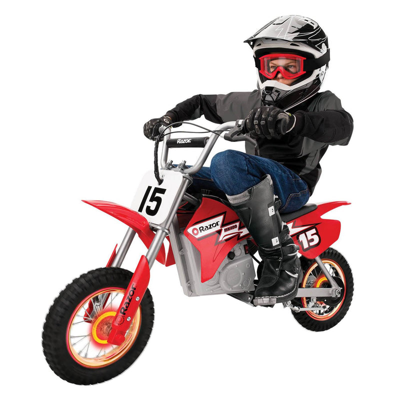Razor MX400 Dirt Rocket 24V Toy Motocross Motorcycle Dirt Bike, Red (2 Pack)