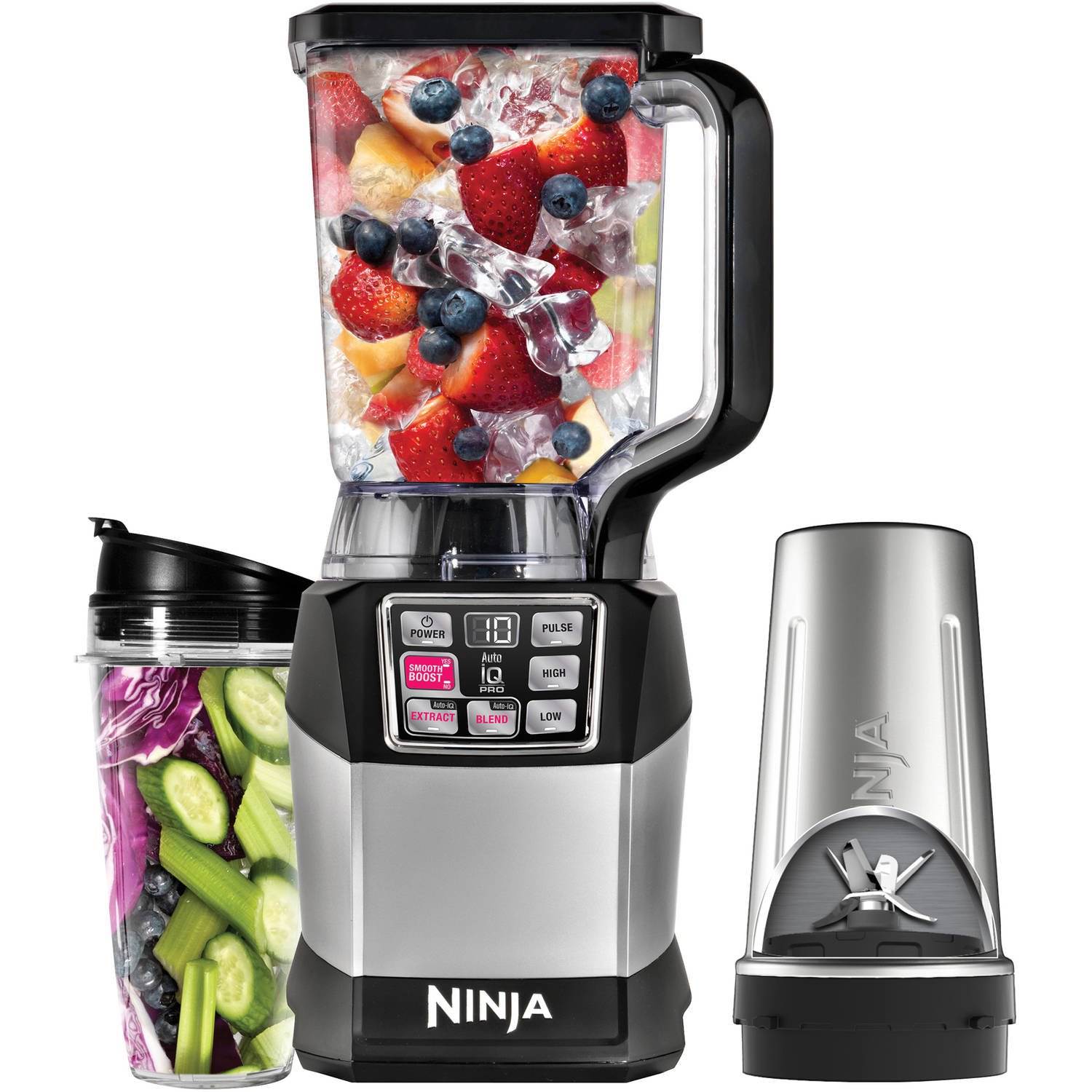 Ninja Auto-IQ Nutri Ninja 1200W Smooth Boost 72 Ounce Blender BL490 (Open Box)