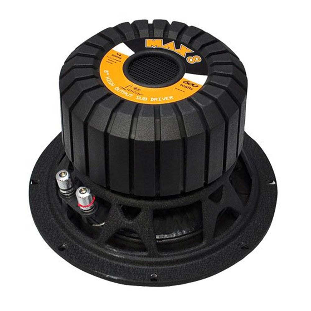 Lanzar 8 Inch 600 Watt Subwoofer (2 Pack) + 1100W Amplifier + 8 Ga. Wiring Kit