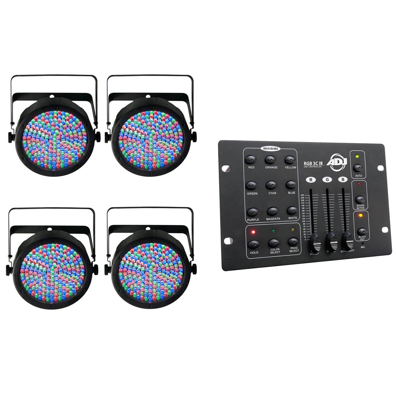 Chauvet SlimPar 64 LED DMX RGB Stage Light (4 Pack) + American DJ DMX Controller