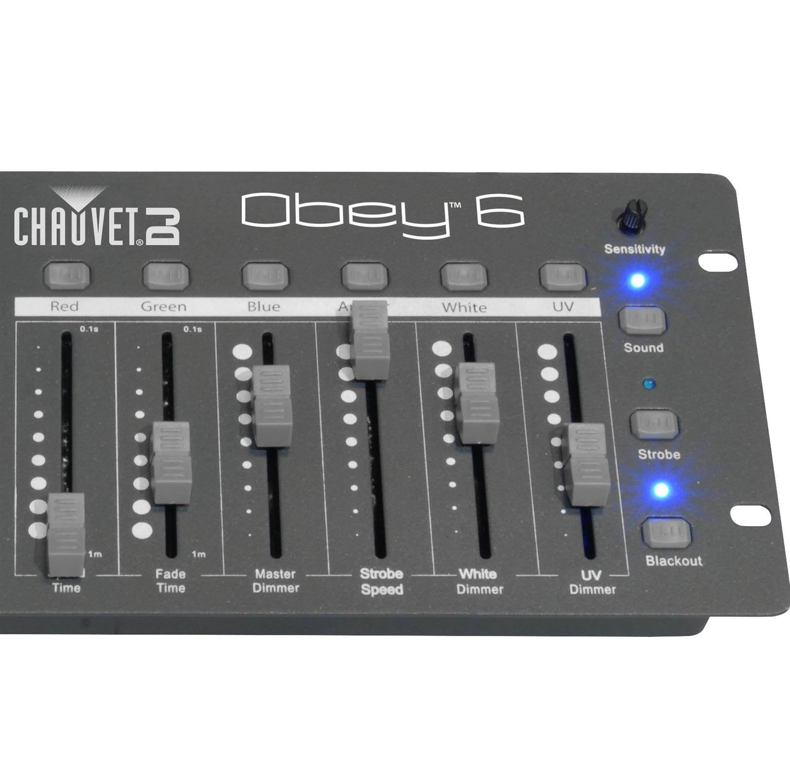 American DJ Mega Flat Pak Plus with UV LED Set + Chauvet Obey 6 DMX Controller