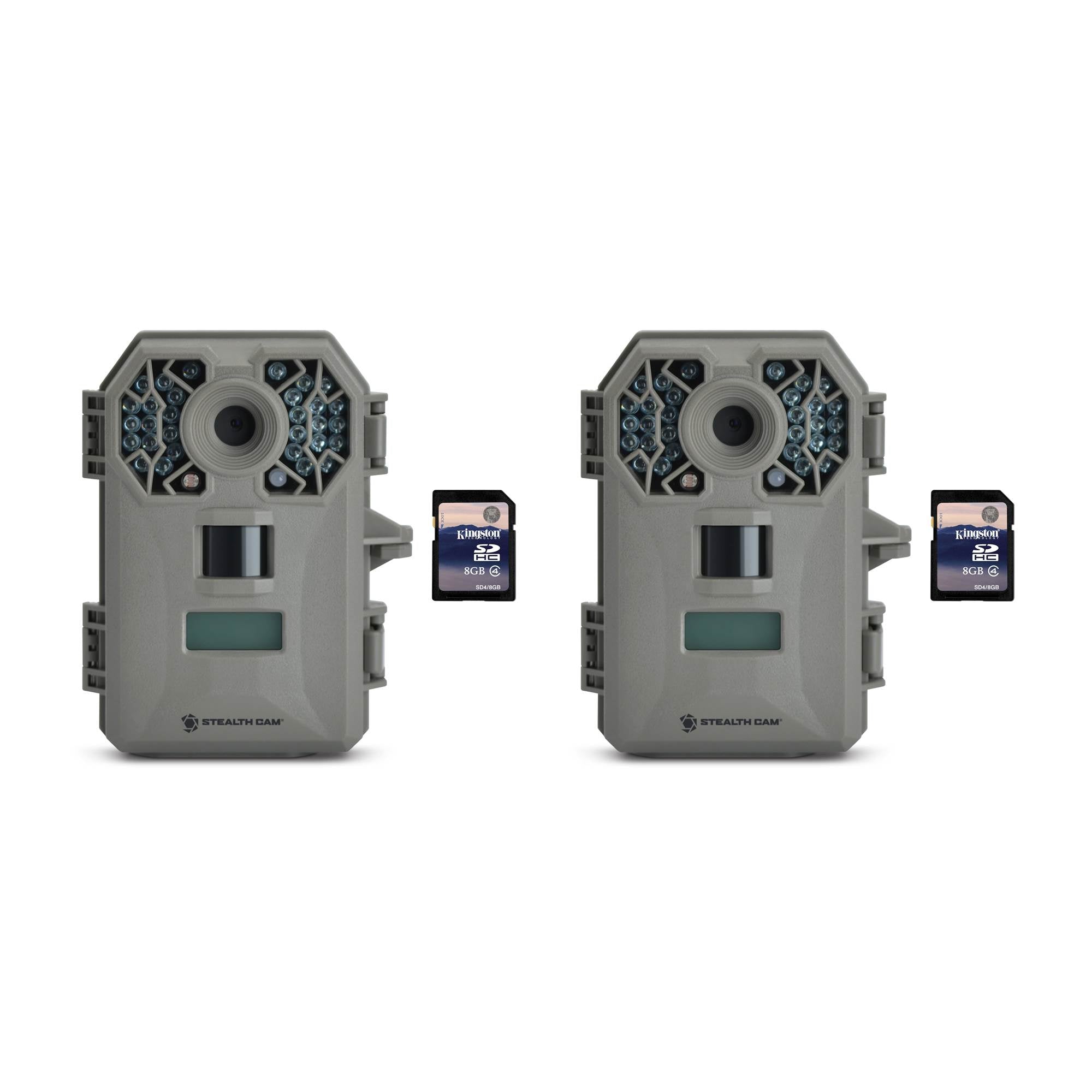 Stealth Cam G30 8MP Infrared Scouting Game Trail Cameras (2 Pack) + SD Cards