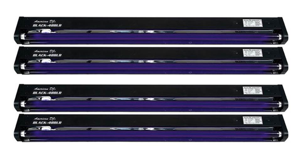 4 AMERICAN DJ BLACK-48BLB 48" UV Black Pro Blacklight Dorm Party Light Fixtures
