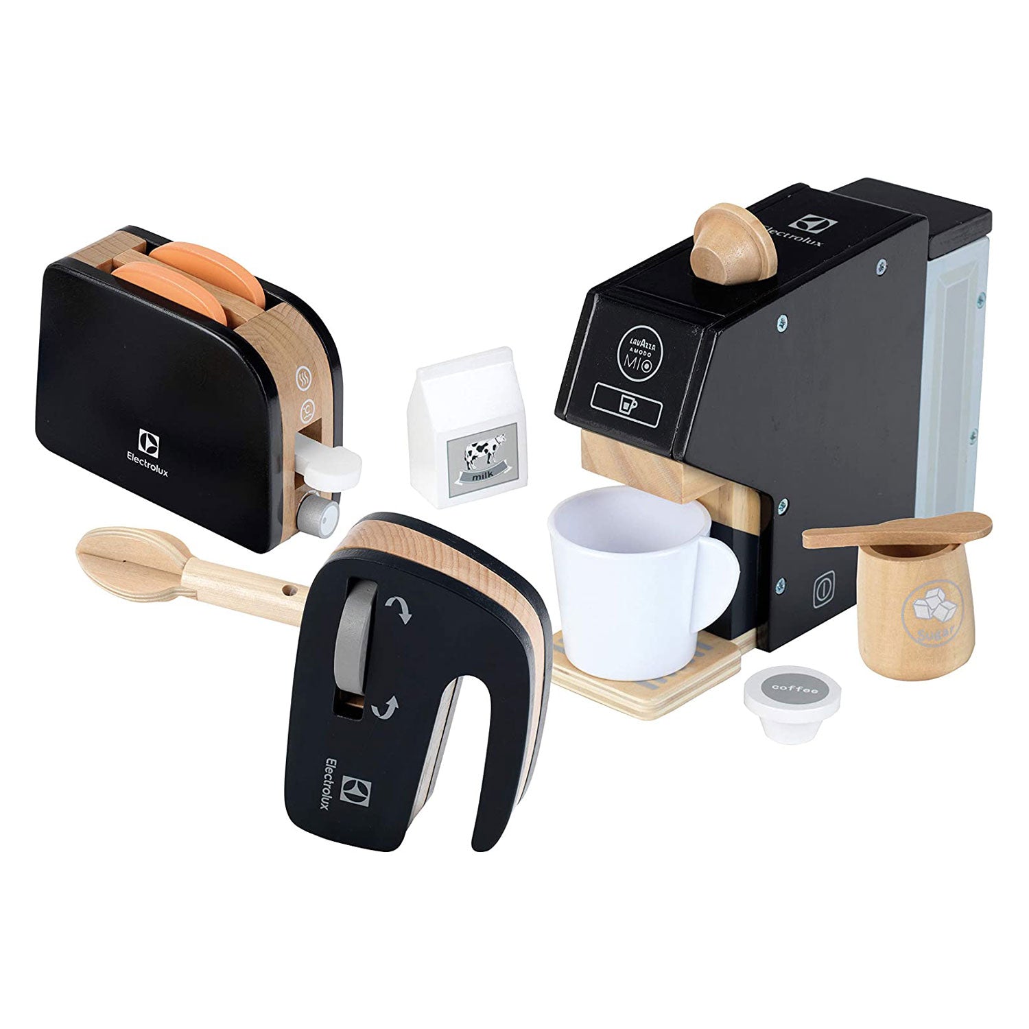 Theo Klein Play Kitchen Accessory Kit w/ Blender, Toaster, & Coffee Maker, Black
