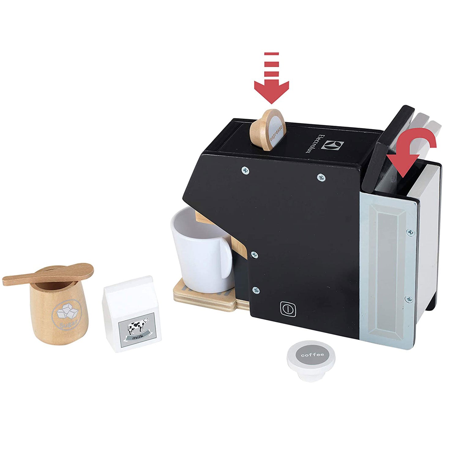 Theo Klein Play Kitchen Accessory Kit w/ Blender, Toaster, & Coffee Maker, Black