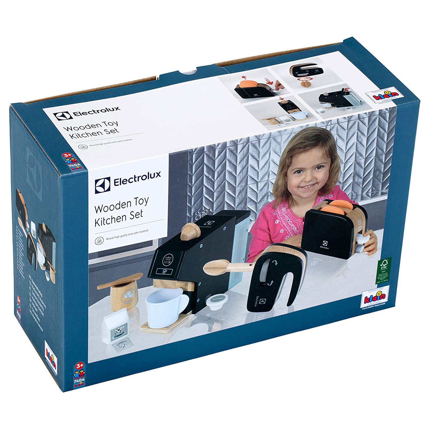 Theo Klein Play Kitchen Accessory Kit w/ Blender, Toaster, & Coffee Maker, Black