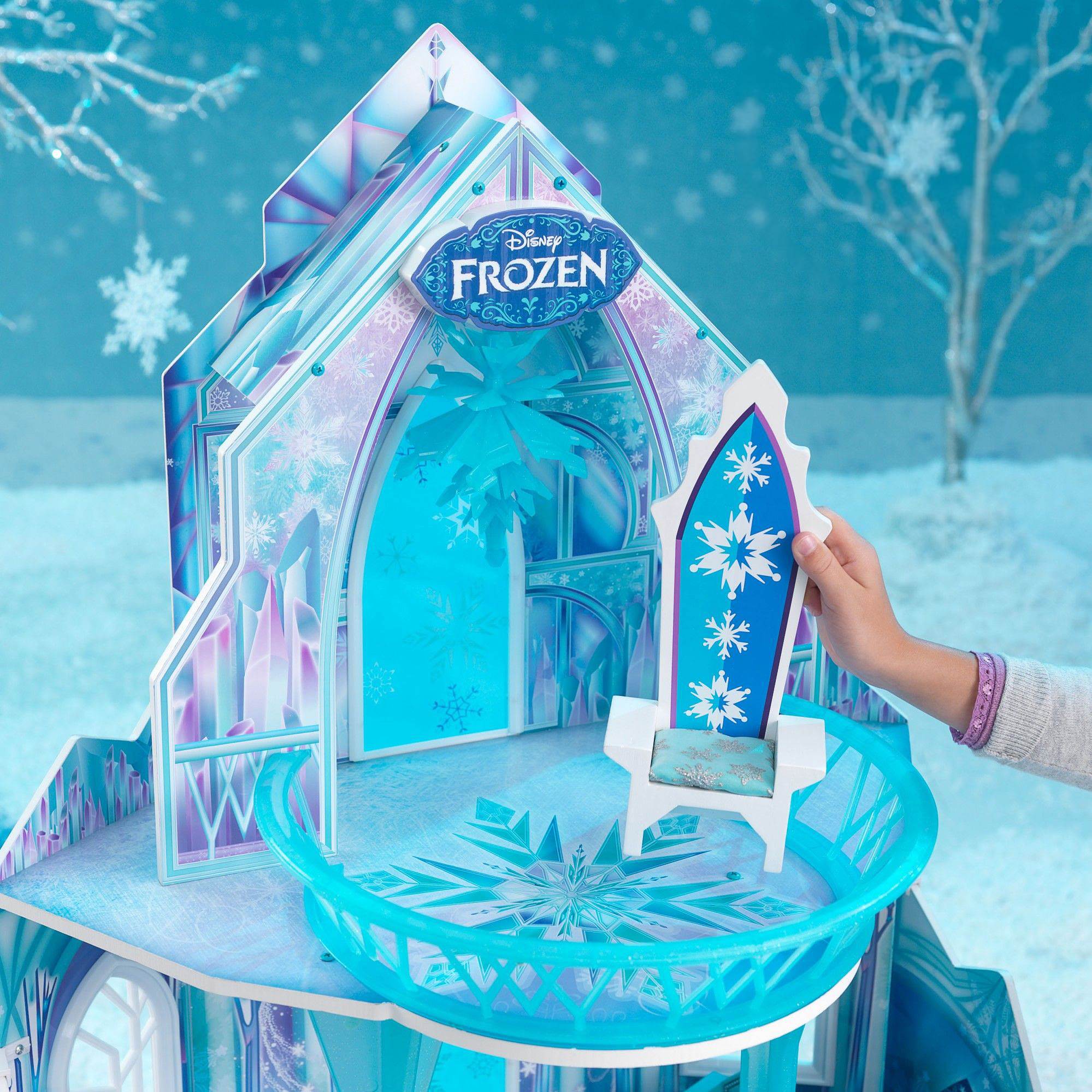 KidKraft Disney's Frozen Ice Castle 5 Room Wooden Play Dollhouse + Doll Family