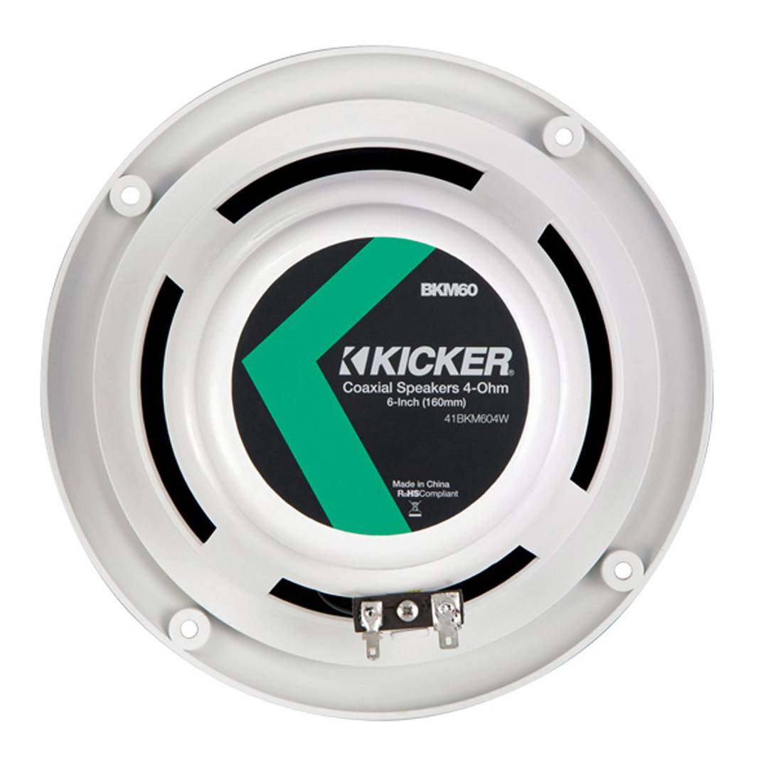 Kicker 6.5 Inch 150W Marine Speakers (2 Pack) & 3.5 Inch Bluetooth Boat Receiver