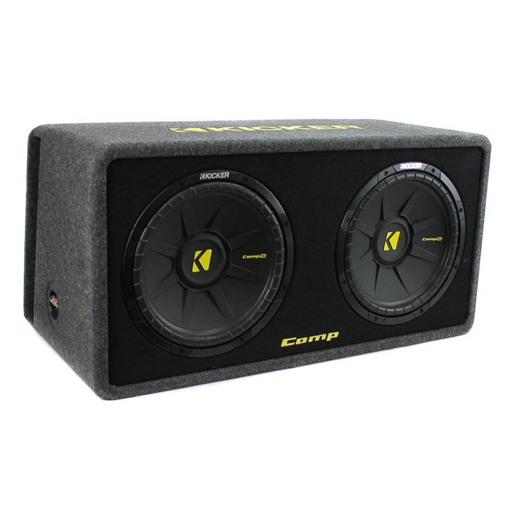 Kicker 10in. 1200W Dual Loaded Subwoofer Enclosure + 1100W Amplifier + Wire Kit