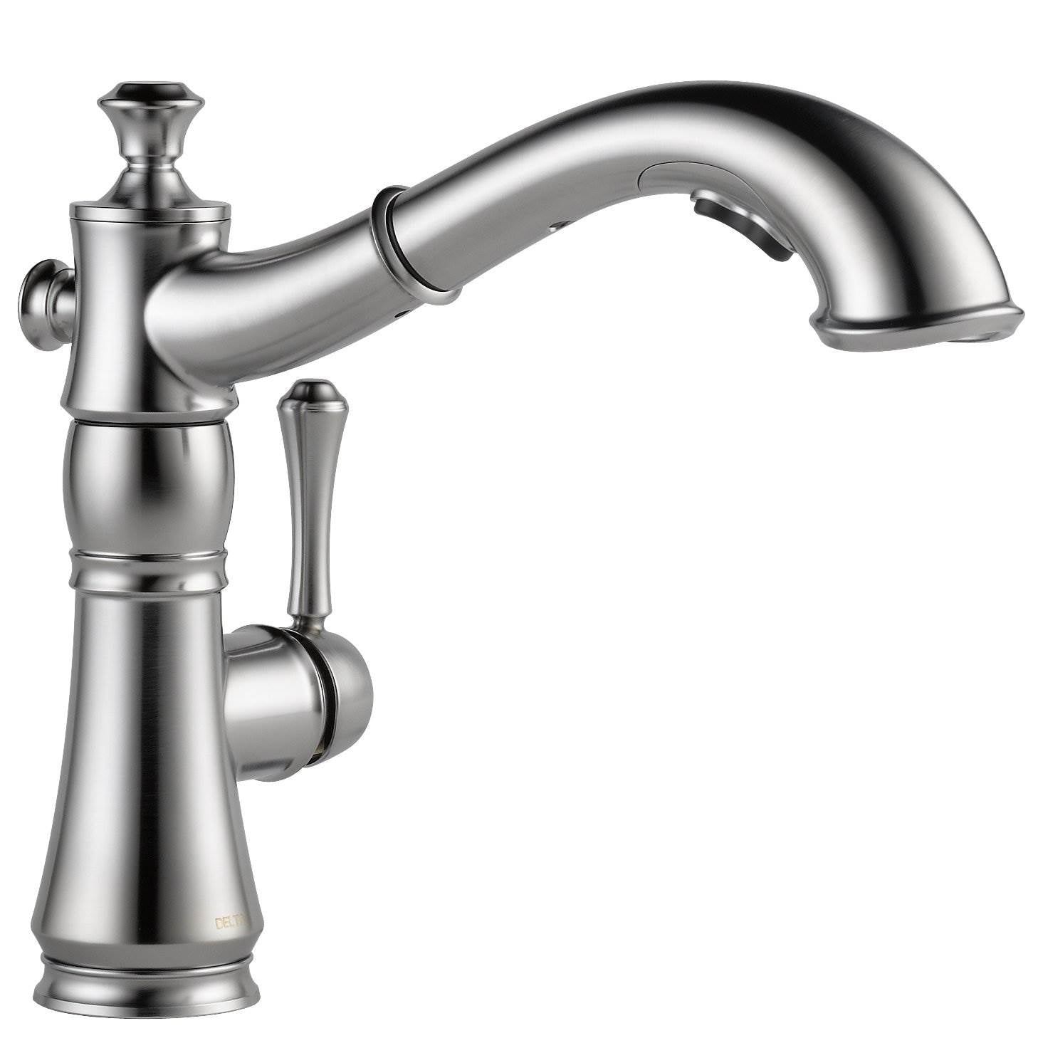 Delta Faucets Single Handle Pull-Out Kitchen Faucet, Arctic Stainless (Used)