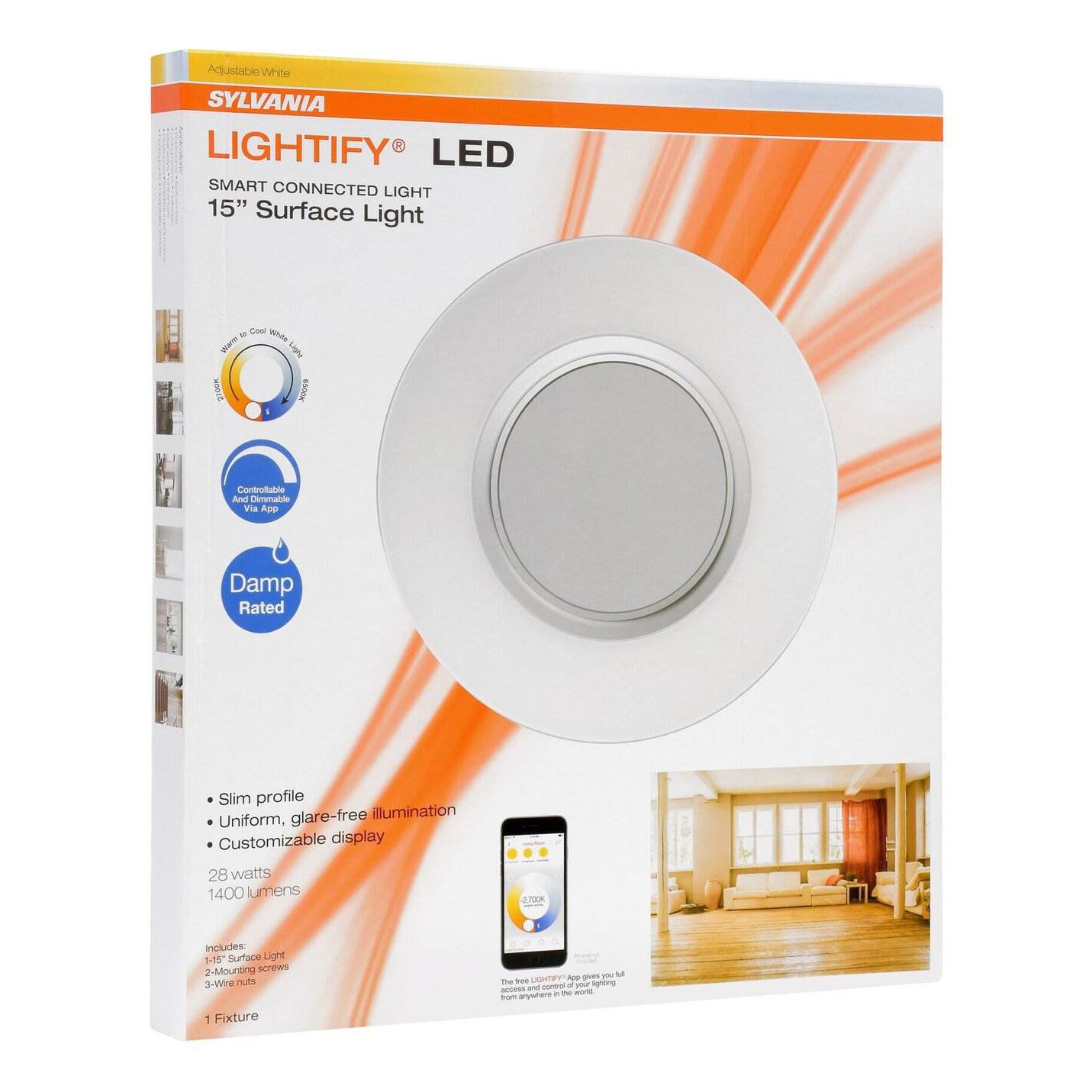 Sylvania Lightify 15" Tunable Alexa Smart LED Ceiling Surface Light (For Parts)