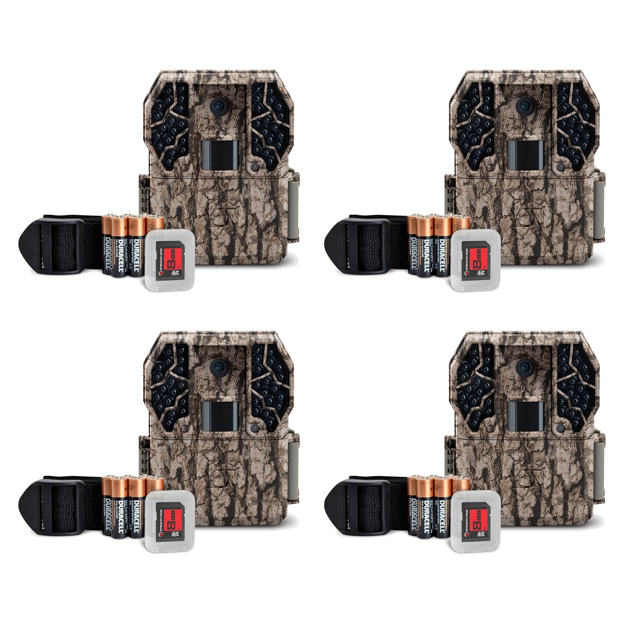 Stealth Cam ZX36NG 10MP No Glo Infrared Game Trail Camera Kit +SD Card (4 Pack)