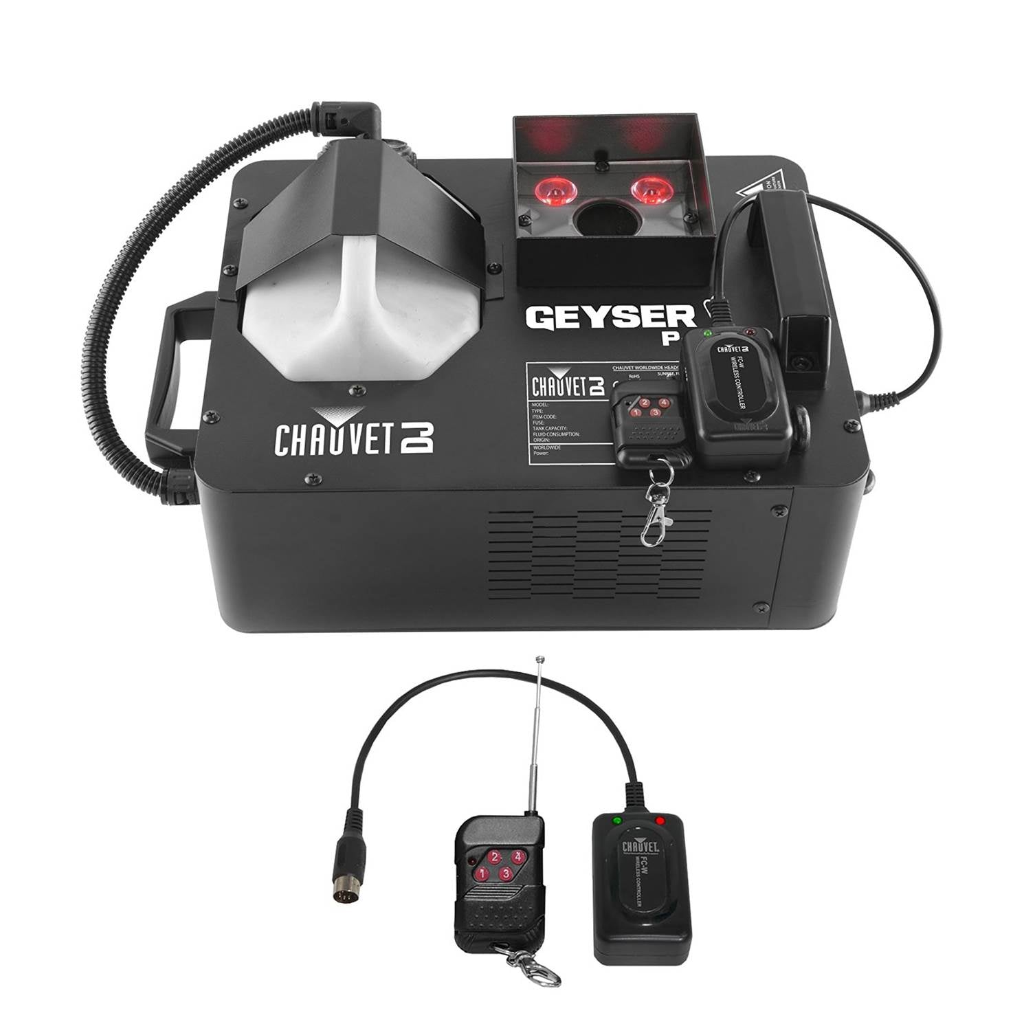 Chauvet Geyser P4 Fog Machine with Remote + Chauvet Fog Juice Fluid, 1 Gallon