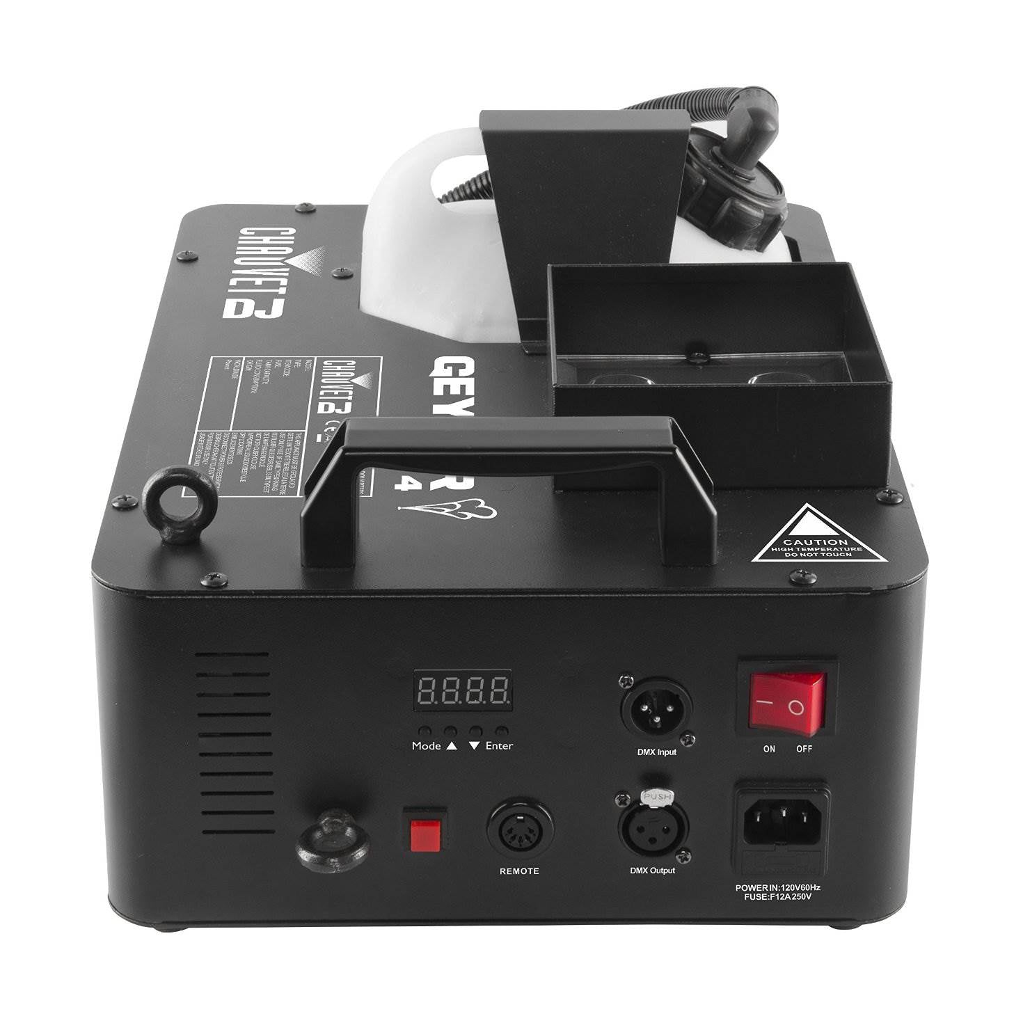 Chauvet Geyser P4 Fog Machine with Remote + Chauvet Fog Juice Fluid, 4 Gallons