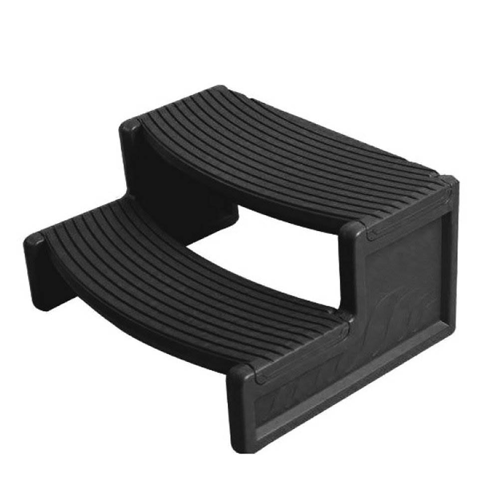 Confer Plastics Handi-Step Spa Hot Tub Stairs for Straight & Curved Spas, Black - VMInnovations