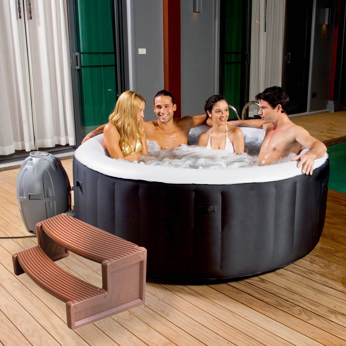 Confer Plastics Resin Multi Purpose Spa Hot Tub Handi-Step Steps, Red (Open Box)