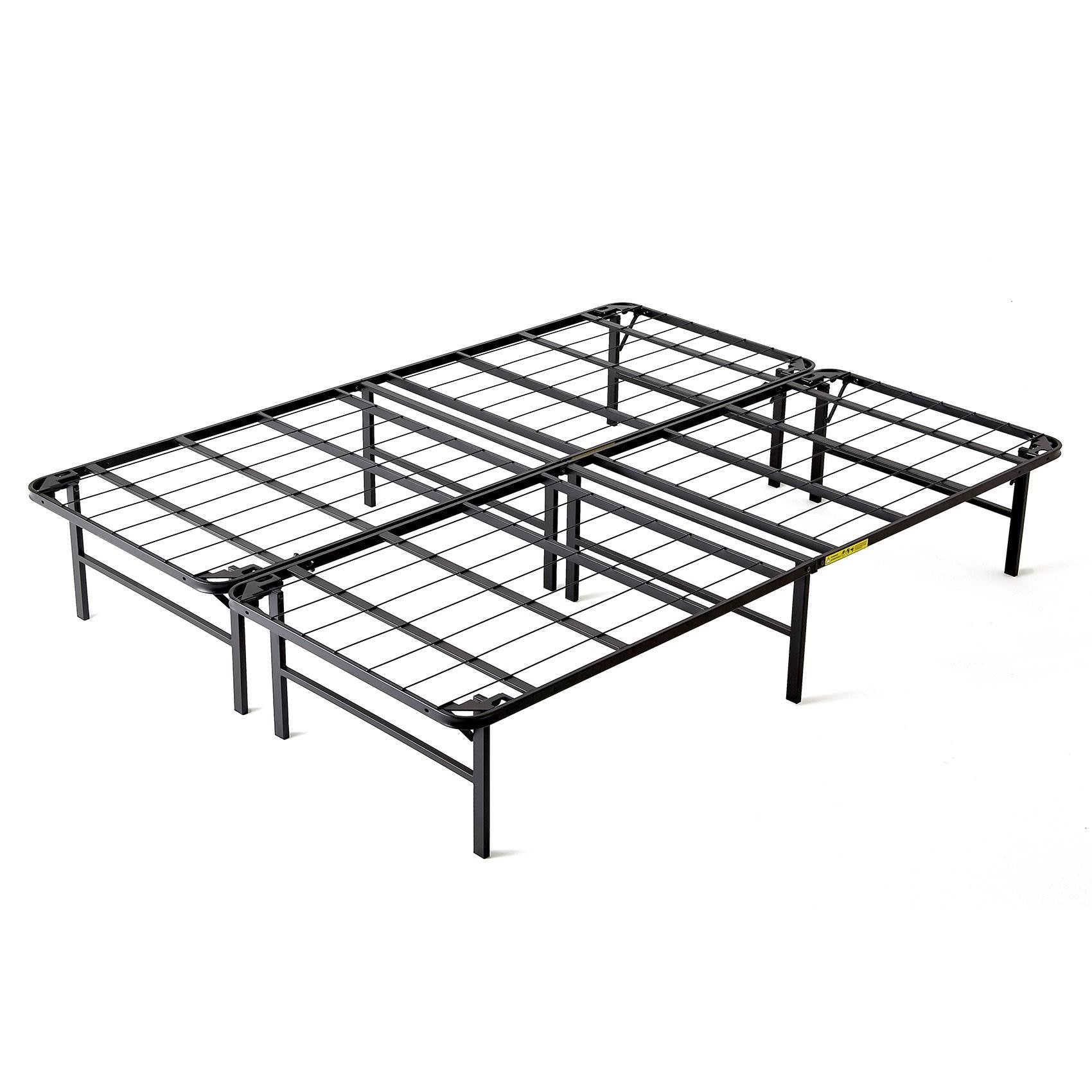 intelliBASE Lightweight Easy Set Up Bi-Fold Platform Metal Bed Frame, Full