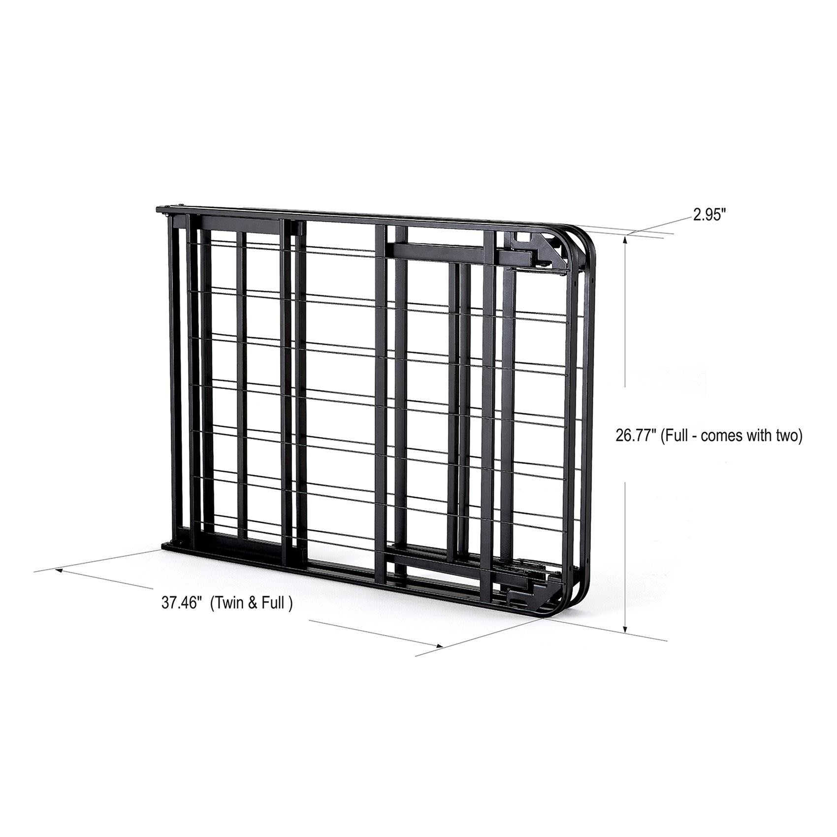 intelliBASE Lightweight Easy Set Up Bi-Fold Platform Metal Bed Frame, Full