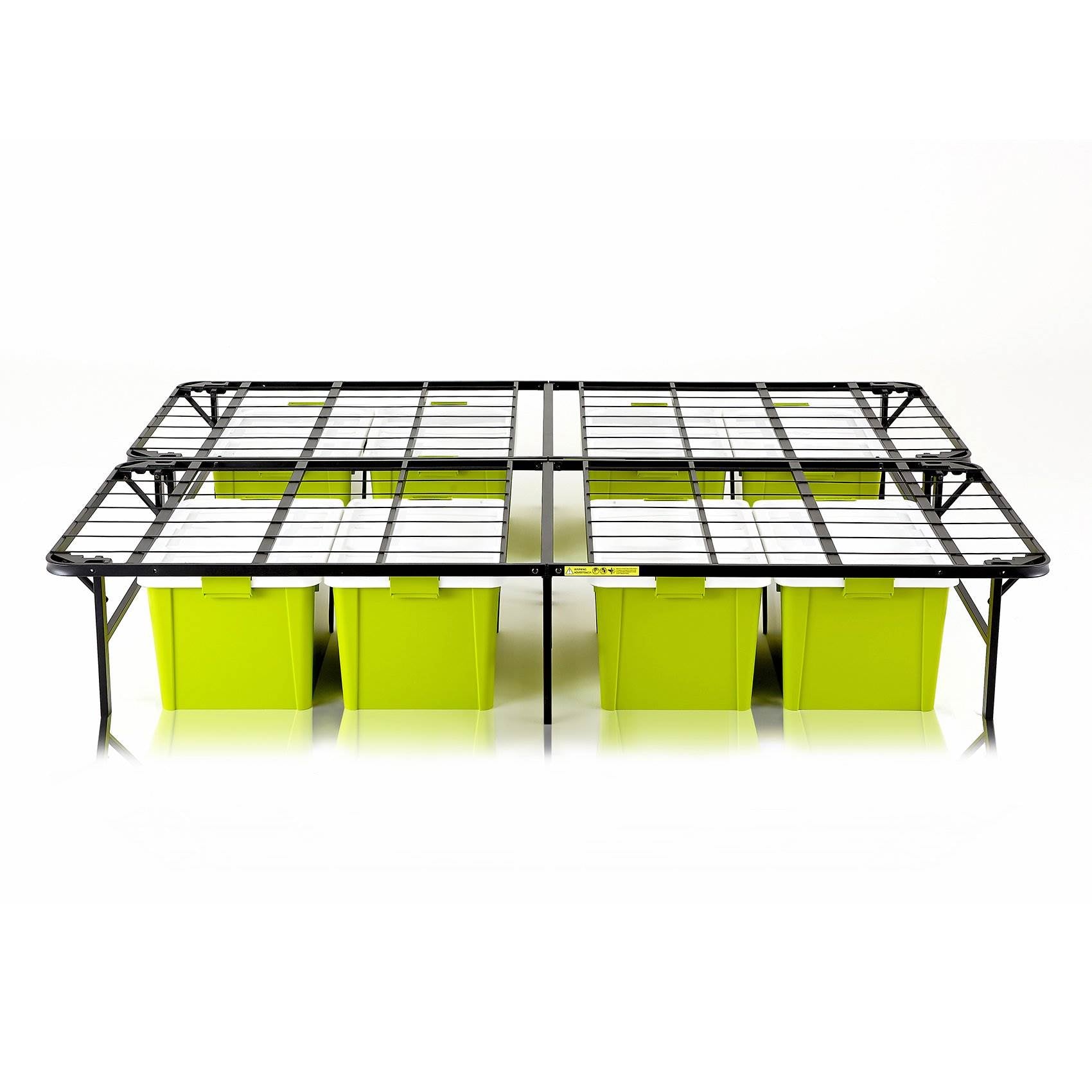 intelliBASE Lightweight Easy Set Up Bi-Fold Platform Metal Bed Frame, Full