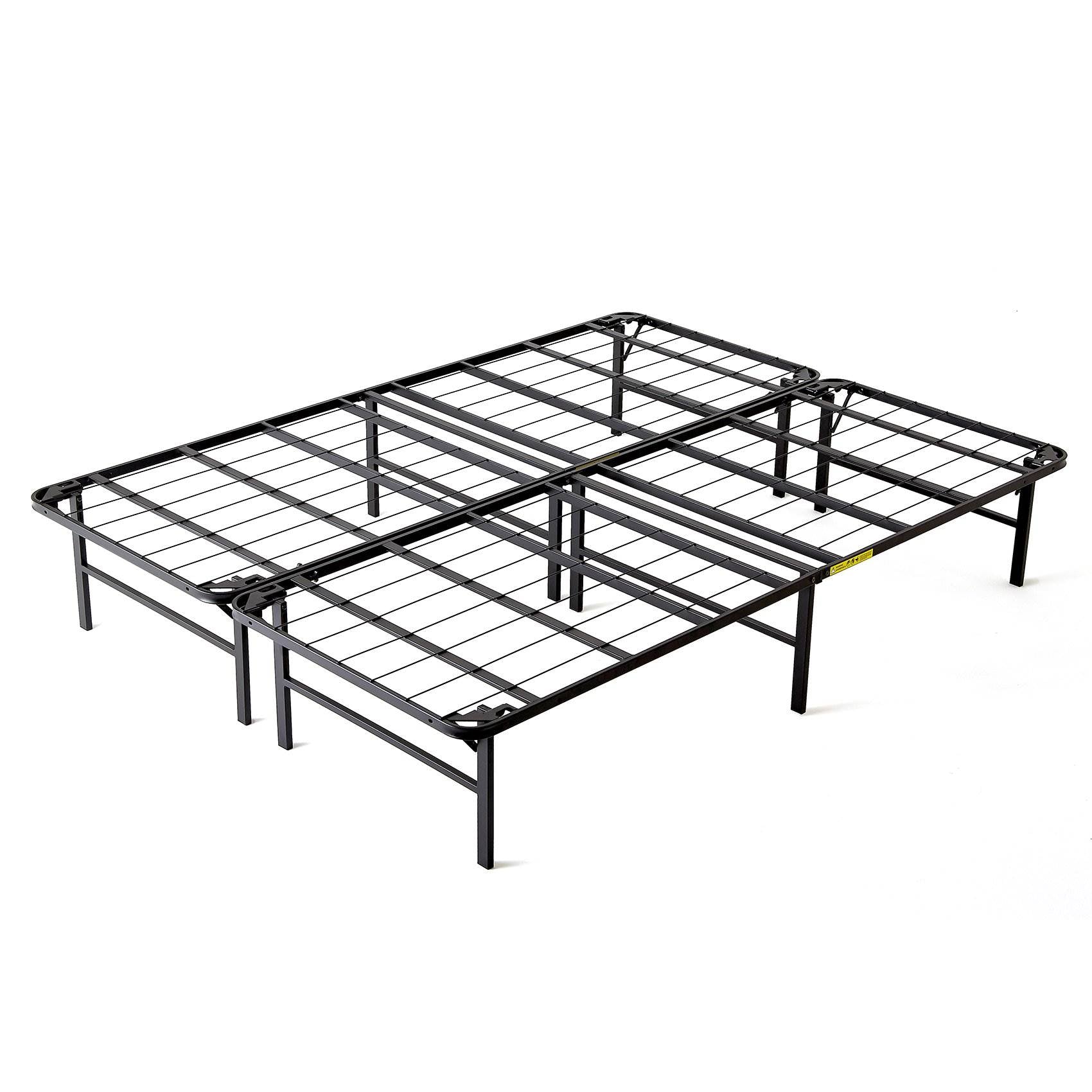 Lightweight Easy Set Up Bi-Fold Platform Metal Bed Frame, Queen (Open Box)