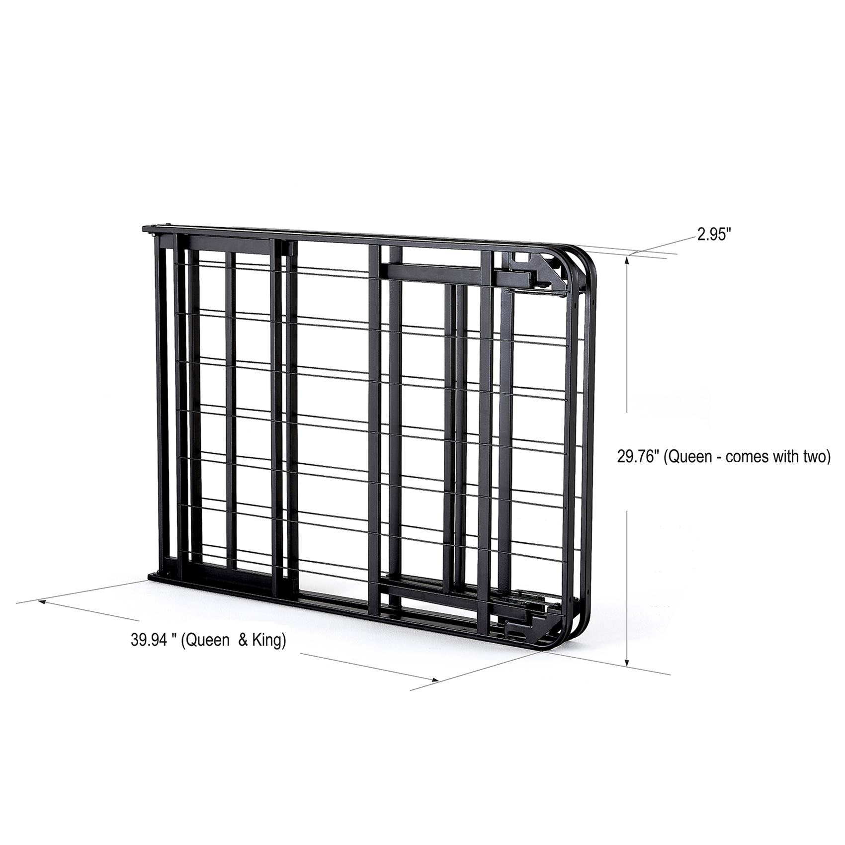 Lightweight Easy Set Up Bi-Fold Platform Metal Bed Frame, Queen (Open Box)