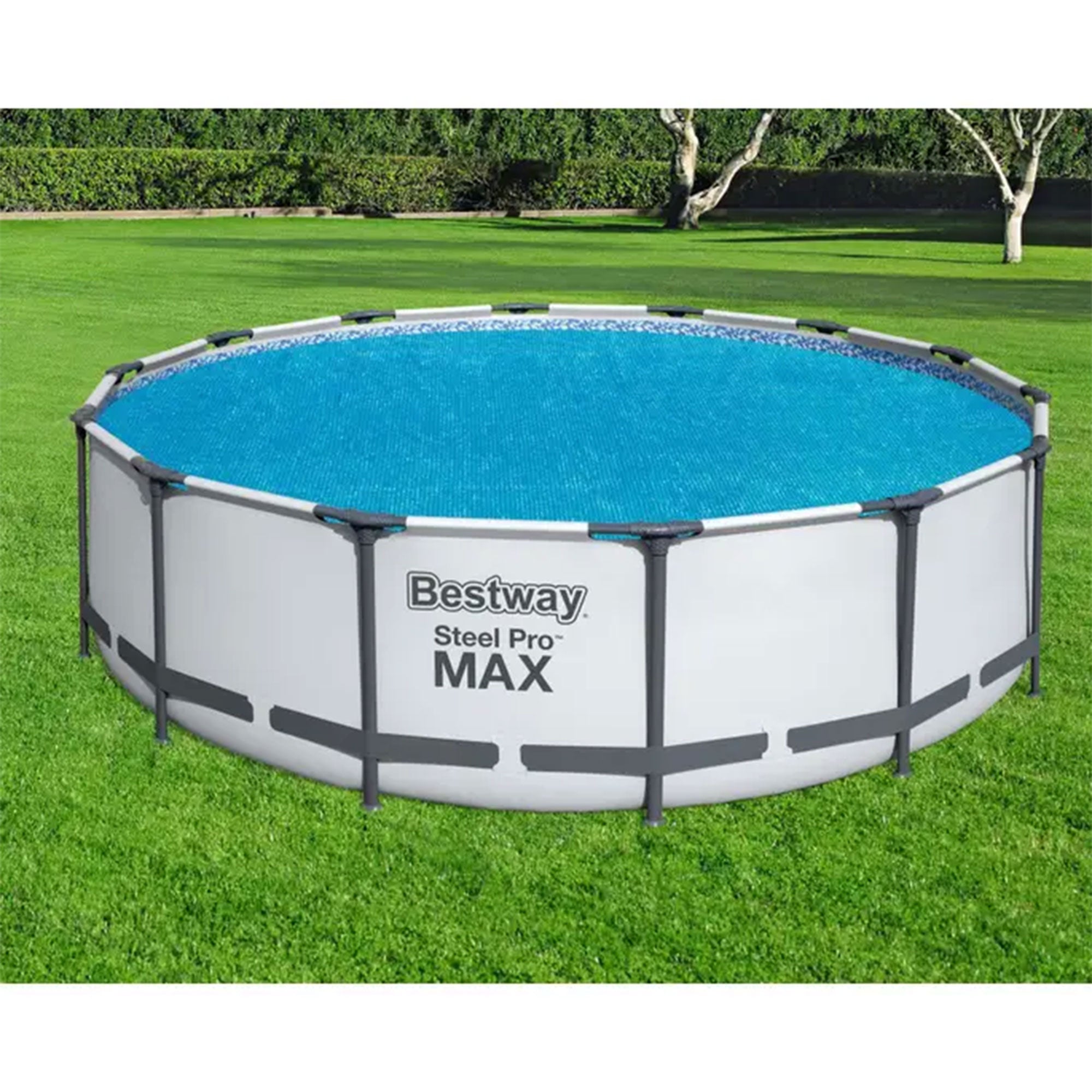 Bestway 14 Ft Pool Solar Heat Cover and 6 Pack of 4.2 x 8 In Filter Replacements - VMInnovations