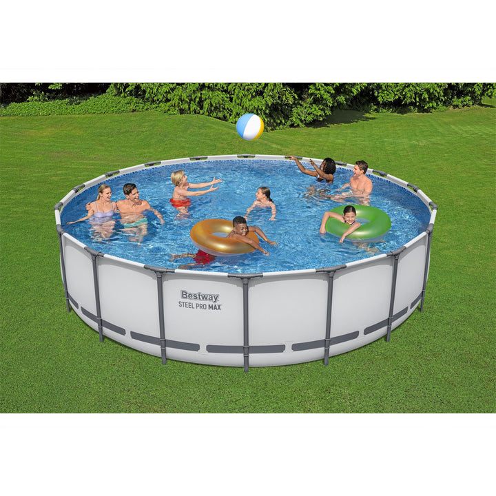 Bestway Steel Pro MAX 18'x48" Round Above Ground Swimming Pool with Pump & Cover