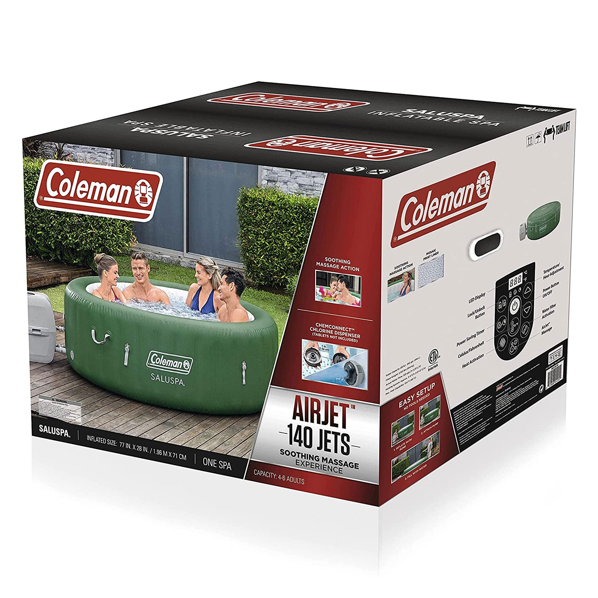 Coleman SaluSpa Inflatable Hot Tub, Cleaning Tool Accessory & Spa Support Kit