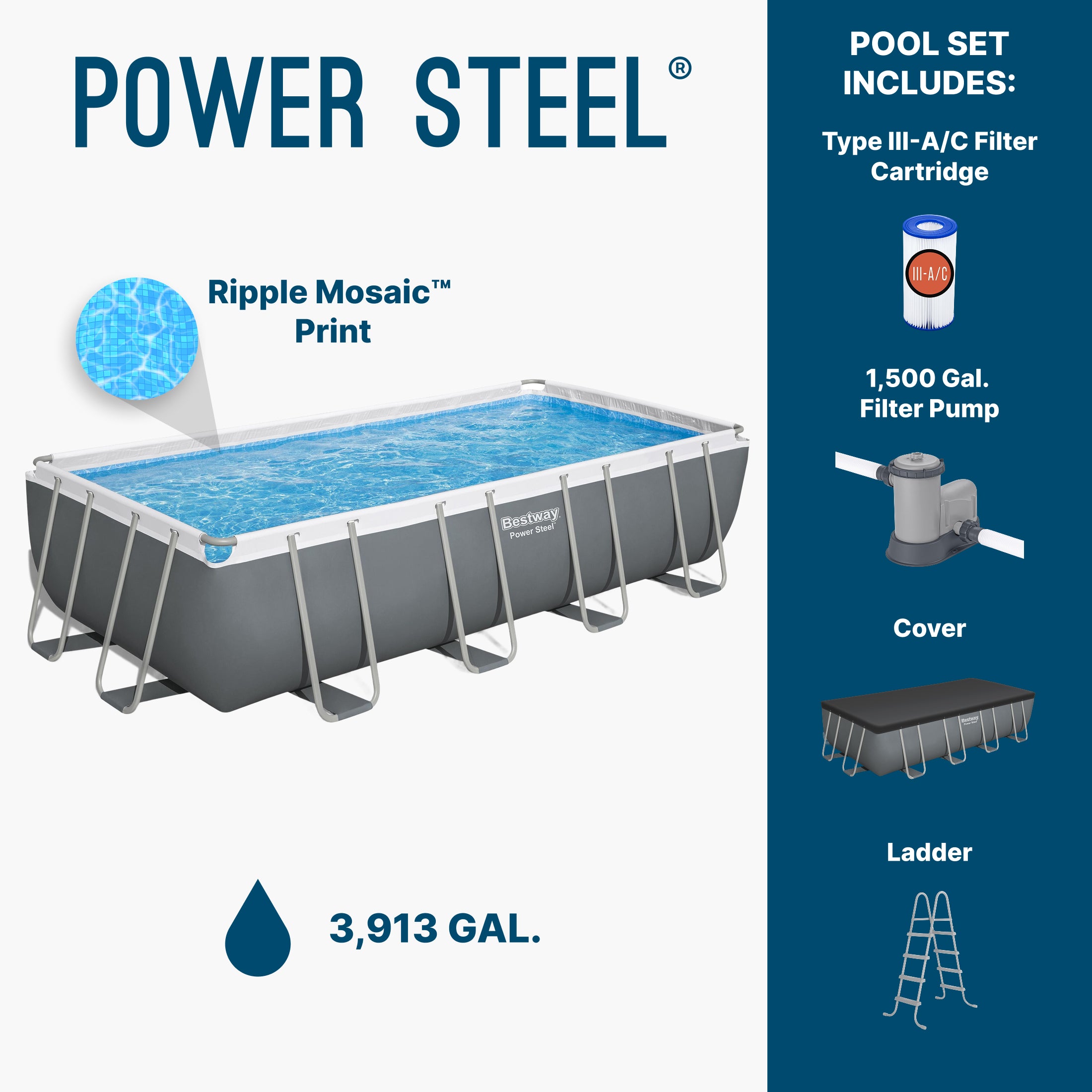 Bestway18ft x 9ft x 48in Above Ground Pool with Ladder & Filter Pump (For Parts) - VMInnovations