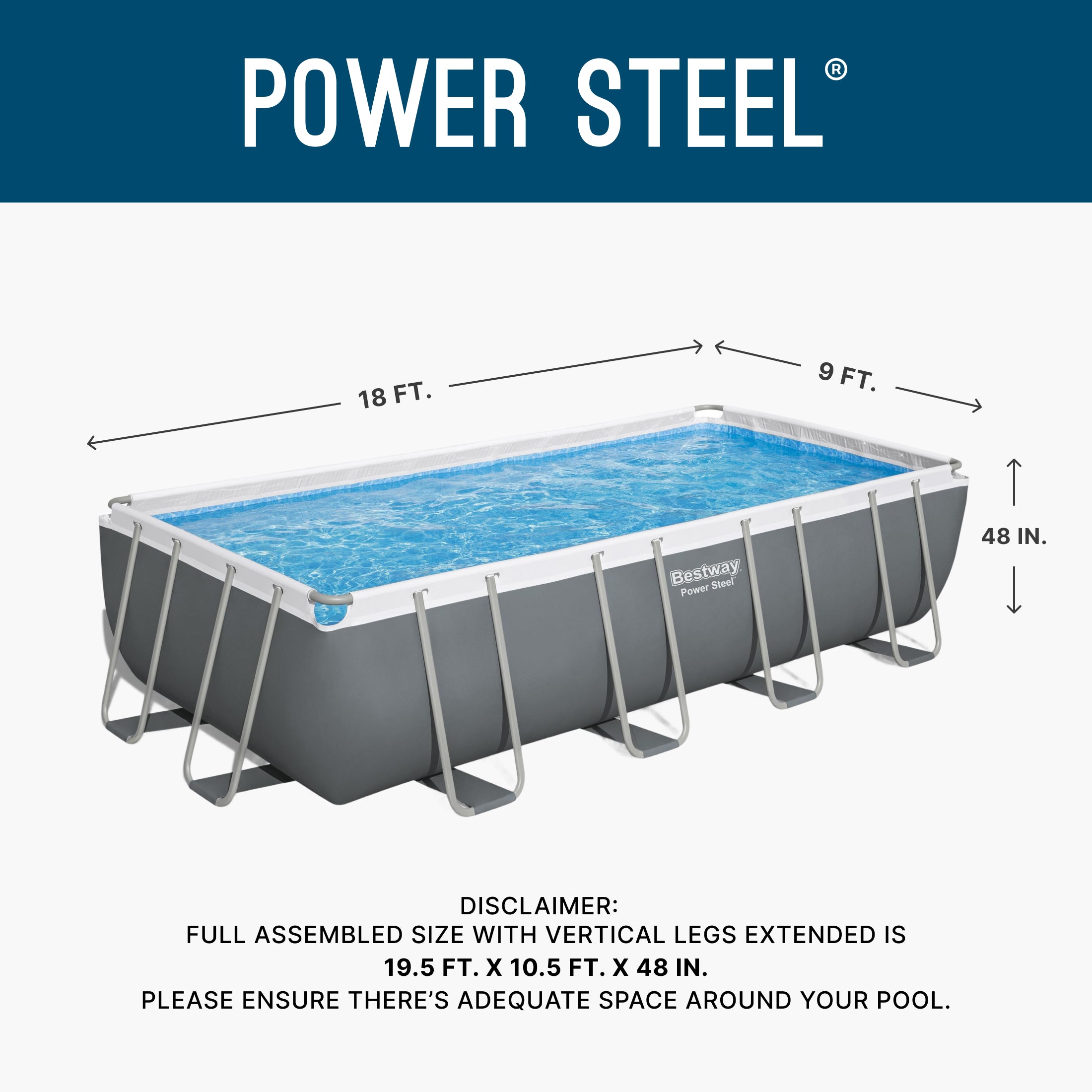 Bestway18ft x 9ft x 48in Above Ground Pool with Ladder & Filter Pump (For Parts) - VMInnovations