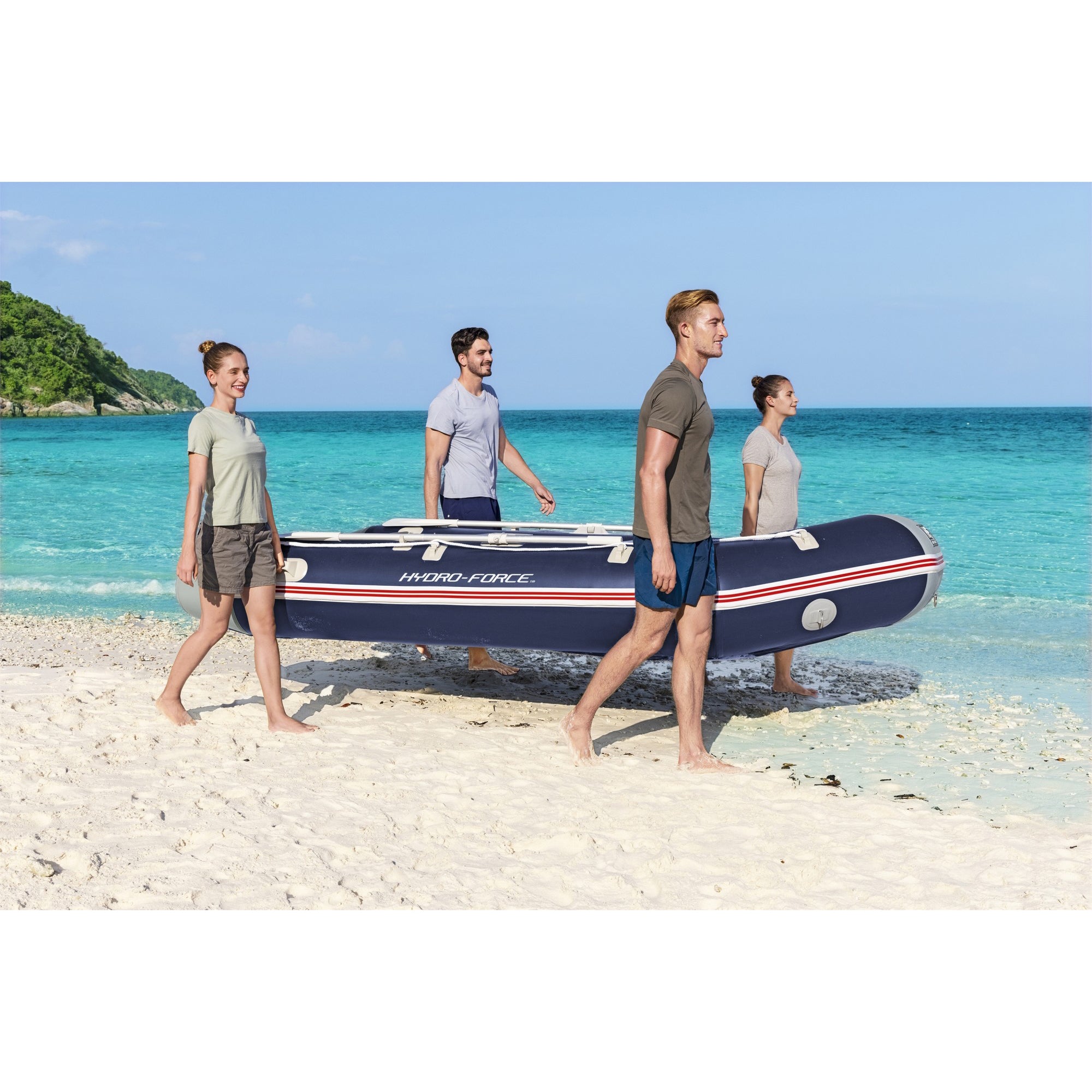 Bestway Hydro Force Mirovia Pro 130 Inch Inflatable Boat Raft w/ Oars (Open Box) - VMInnovations