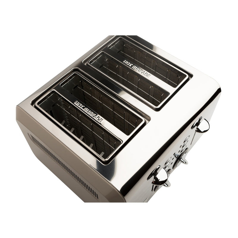 Haden 75011 Cotswold Wide Slot Stainless Steel Retro 4 Slice Toaster, Beige