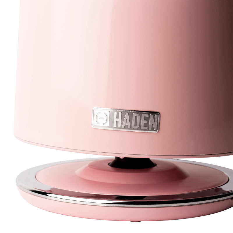 Haden Heritage 1.7 Liter Steel Body Retro Electric Tea Kettle, Pink (Open Box)