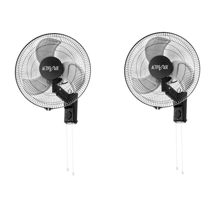 Active Air ACFW16HDB 16 Inch 3-Speed Metal Wall Mountable Oscillating Fan  (2) - VMInnovations