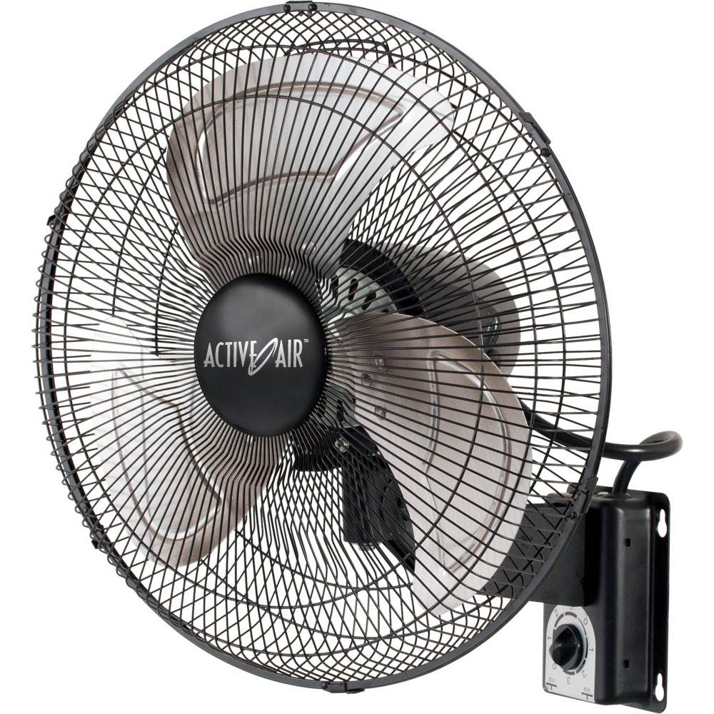 Active Air ACFW16HDB 16 Inch 3-Speed Metal Wall Mountable Oscillating Fan (2) - VMInnovations