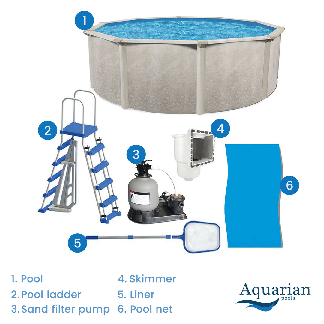 Aquarian Phoenix 24' x 52" Above Ground Swimming Pool with Pump and Ladder - VMInnovations